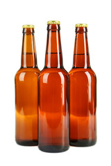 Bottles of beer isolated on white