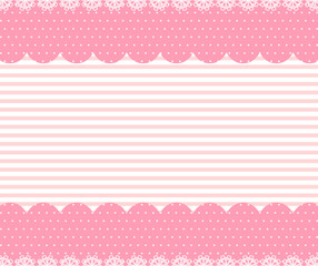 レース　ドット　ボーダー背景