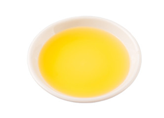 Vegetable cooking oil in a ceramic bowl