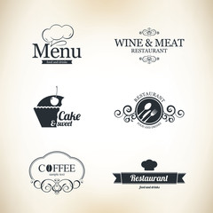 Label set for restaurant menu design