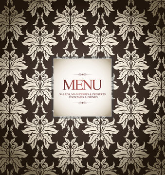Restaurant menu design, with seamless background
