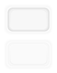 white plastic container packaging for food vector illustration