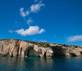 Fototapeta na wymiar Blue caves on Zakynthos island 