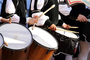 competitions of the flag wavers and the parade of the districts