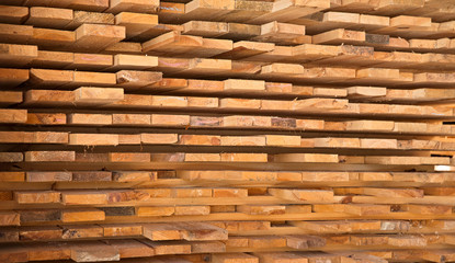 Wooden timber at a sawmill