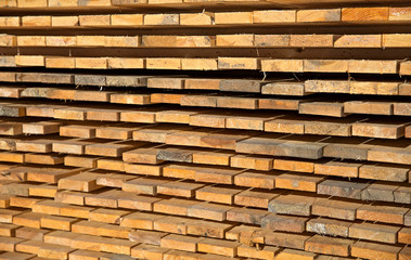 Wooden timber at a sawmill