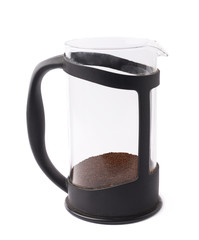 French press pot coffee maker isolated