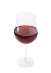 Glass filled with the red wine isolated