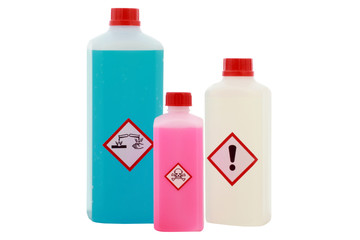 Chemikalien mit GHS Gefahrensymbolen (Gefahr Piktogramme)