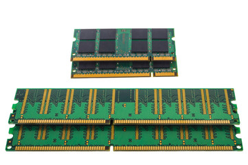 Green RAM DDR microchip for pc and notebook