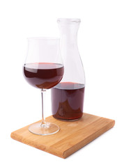 Wine glass and bottle composition isolated