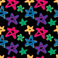 seamless stars pattern in retro color