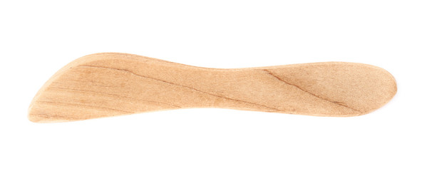 Wooden butter spreader knife isolated