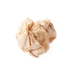 Crumpled ball of brown wrapping paper