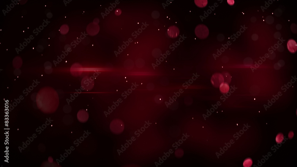Poster red bokeh circles and light flares loopable background 4k