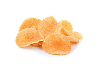 Potato chips isolated on a white background