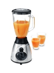 blender with two glasses of juice