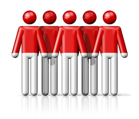 Flag of Indonesia on stick figure