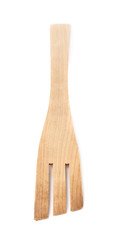 Used wooden fork spatula isolated