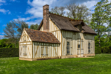Ancient Half-timbered house in Chantilly Chateau. Oise, Picardie