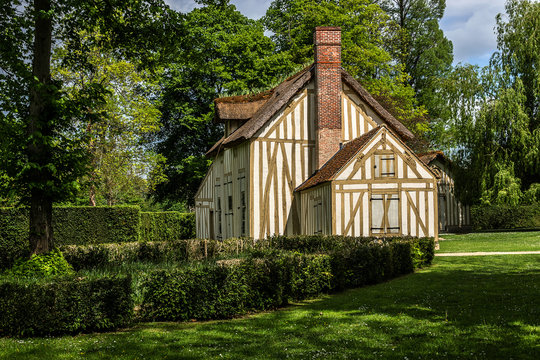 Ancient Half-timbered house in Chantilly Chateau. Oise, Picardie