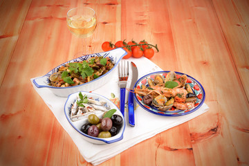 Appetizers and seasoning shellfish crustaceans and fish