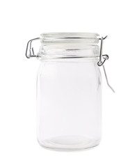Empty glass jar isolated