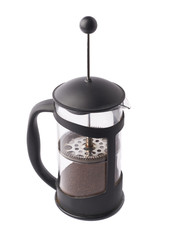 French press pot coffee maker isolated