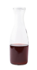 Half filled bottle of wine isolated