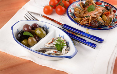 Appetizers and seasoning shellfish crustaceans and fish