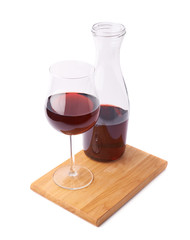 Wine glass and bottle composition isolated