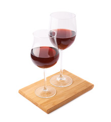 Two glasses of the red wine isolated
