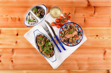 Appetizers and seasoning shellfish crustaceans and fish