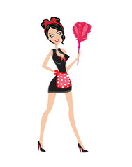 Sexy pinup style french maid