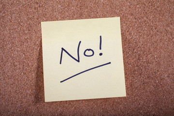 No! Message on a Noticeboard