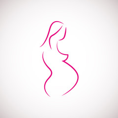 Obraz na płótnie Canvas Symbol of pregnant woman isolated on white background, vector