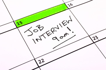 Job Interview Date on a Calendar