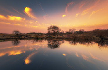 Beautiful landscape on the lake