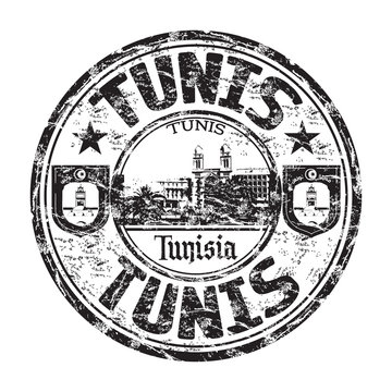 Tunis grunge rubber stamp