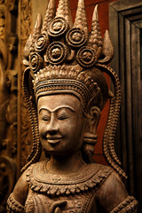 Cambodia wood carving art