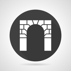 Brick archway black round vector icon