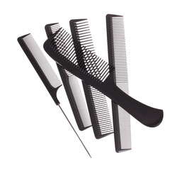 Professional hairdresser tools isolated on white - Stock image