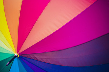 Rainbow coloured umbrella