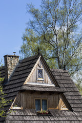 Fototapeta na wymiar Traditional polish wooden hut from Zakopane, Poland.