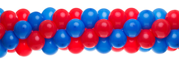 Red and Blue balloon background at a party