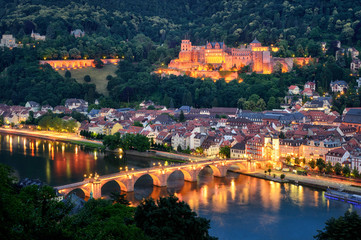 Fototapety  Heidelberg o zmierzchu