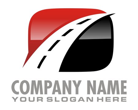 black red highway logo image vector