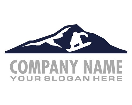 snowboard gestalt logo image vector