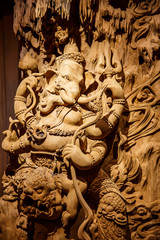 Ganesh carved wood