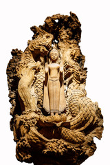 Fototapeta premium Buddha carved wood